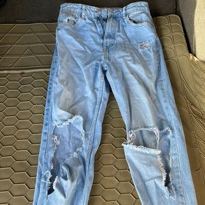 ZARA ripped light wash jeans